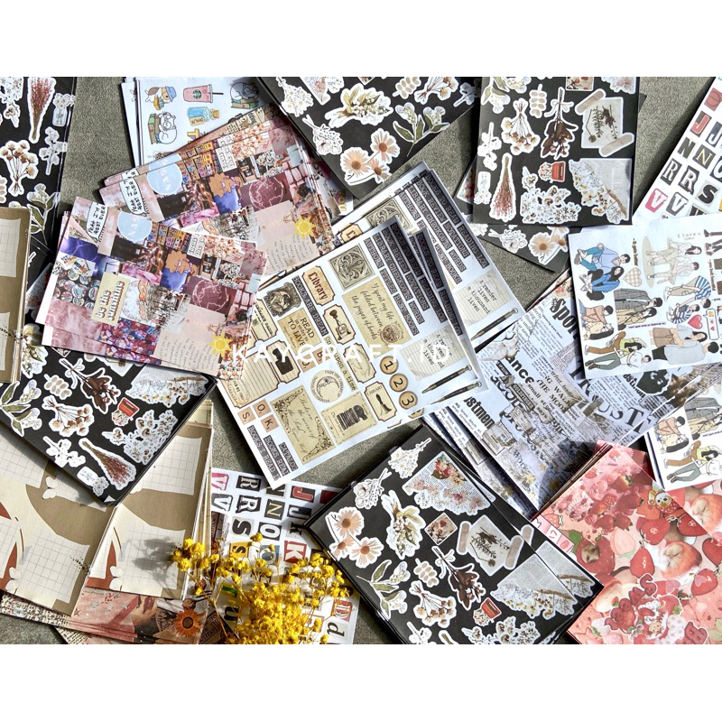 

MINIMAL ORDER 10 Pcs KERTAS JURNAL DECOR SCRAPBOOK ALA VINTAGE BERKUALITAS