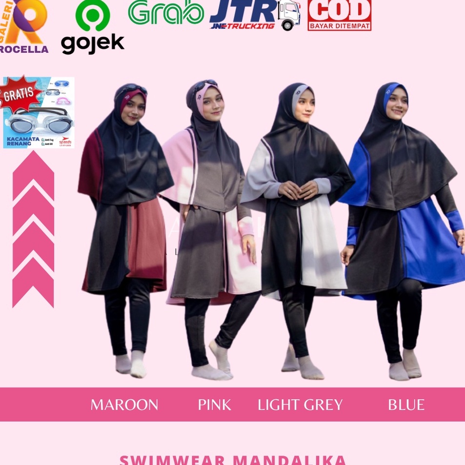 Rocella Swimwear Mandalika  Swimwear Karina  SWIMWEAR BAJU RENANG WANITA SYARI  PAKAIAN RENANG HIJAB