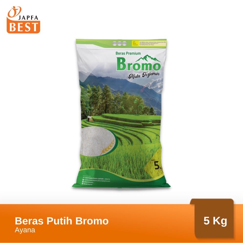 

Cuci gudang Beras Putih Merk Bromo Ayana 5kg