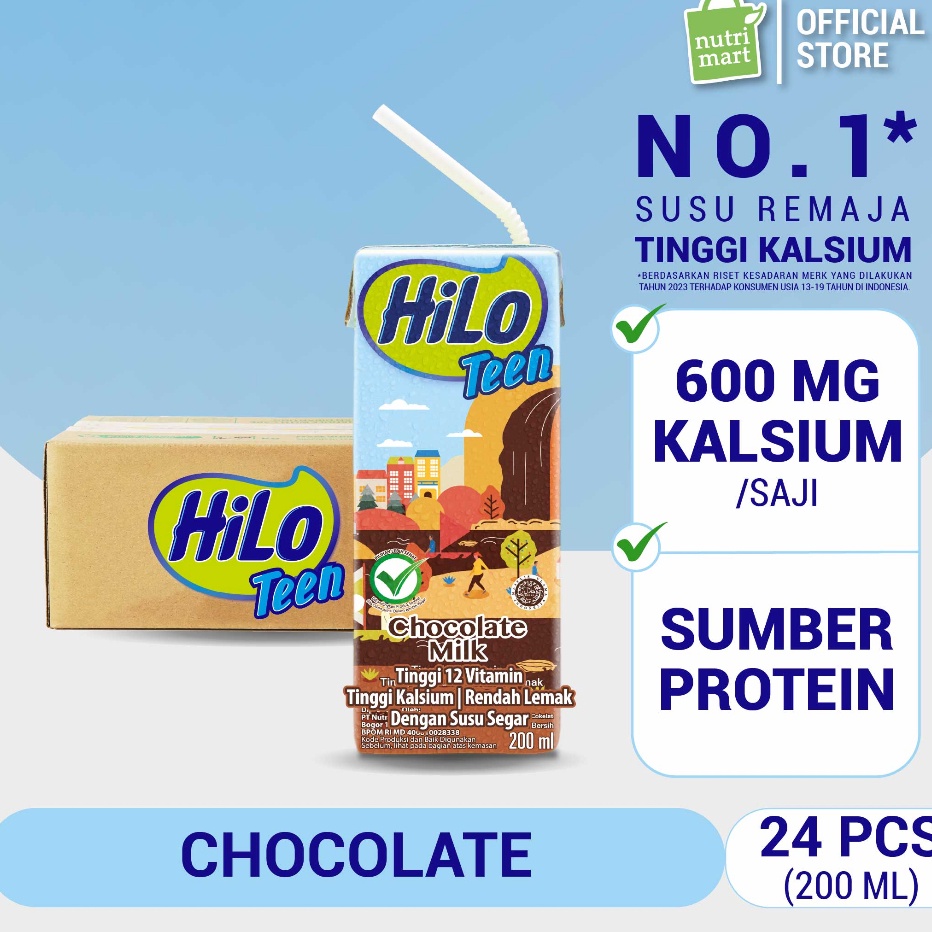 

XG34448 1 Karton HiLo Teen UHT Chocolate Milk 2 ml x 24 pcs Ready to Drink RTD Susu Tinggi Kalsium