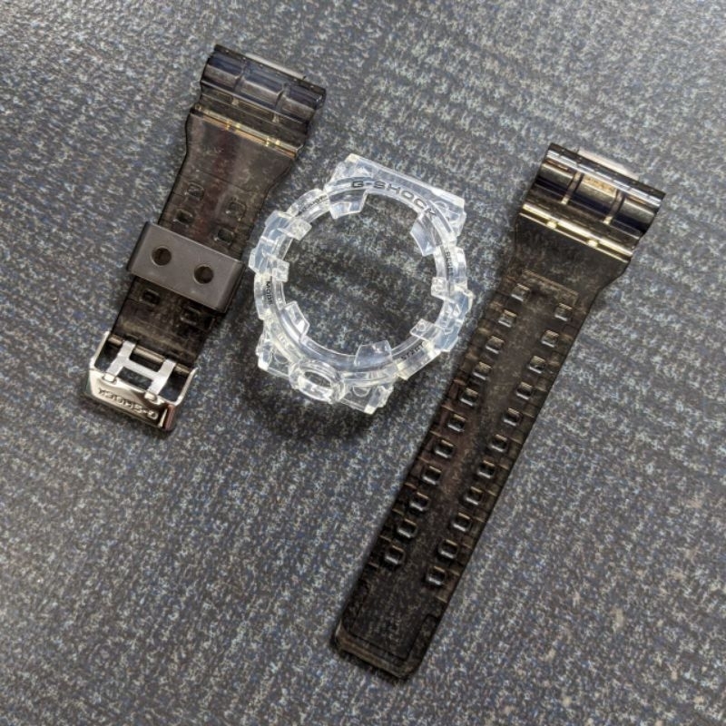 BNB STRAP BEZEL CASIO GSHOCK G SHOCK GA 700 GA700 JELLY CLEAR BLACK PLAIN SKELETON