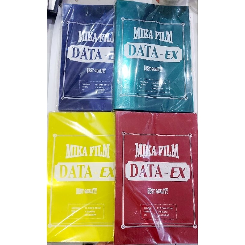 

(100 lembar) Cover mika Tebal 0.15 mic Folio/F4 Data-Ex /Cover mika warna