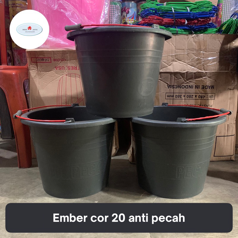 ember cor 20 hitam anti pecah timba plastik tebal