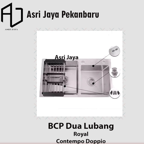 BCP Royal Kitchen Sink Contempo Doppio / Bak Cuci Piring 2 lubang