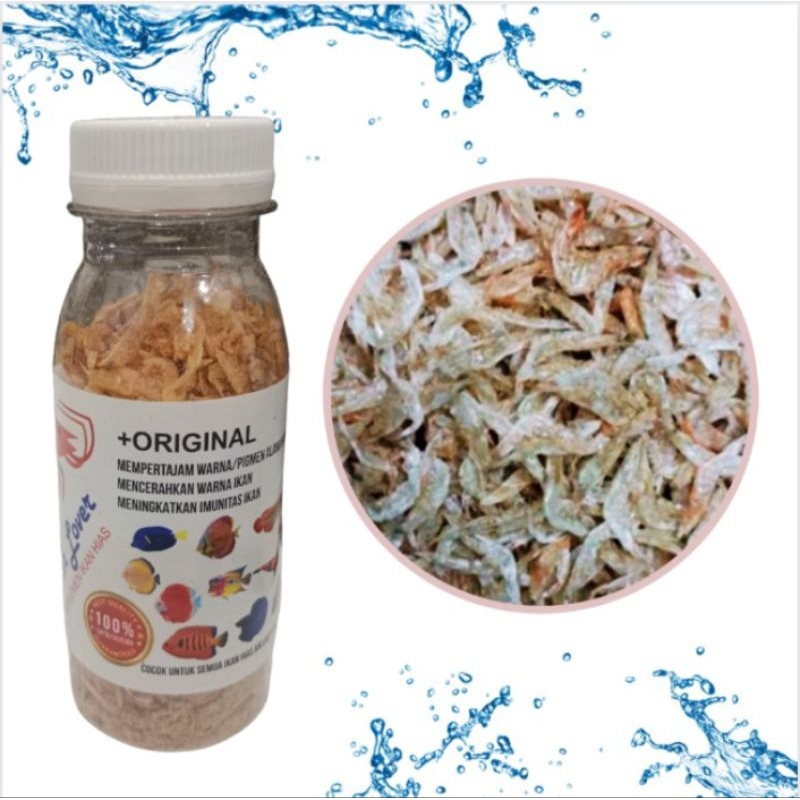 Makanan Ikan Udang Premium FISH LOVER ORIGINAL RED BLUE YELLOW UDANG BOTOL 30gr
