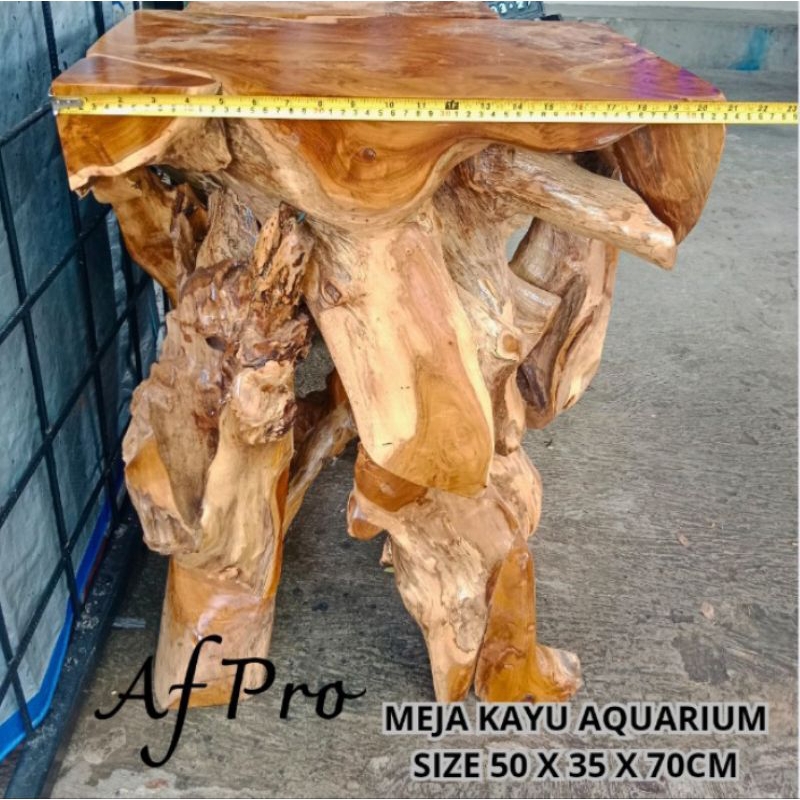 MEJA AQUARIUM MEJA KONSUL AKAR JATI ASLI SIZE 50 X 35 X 70 CM