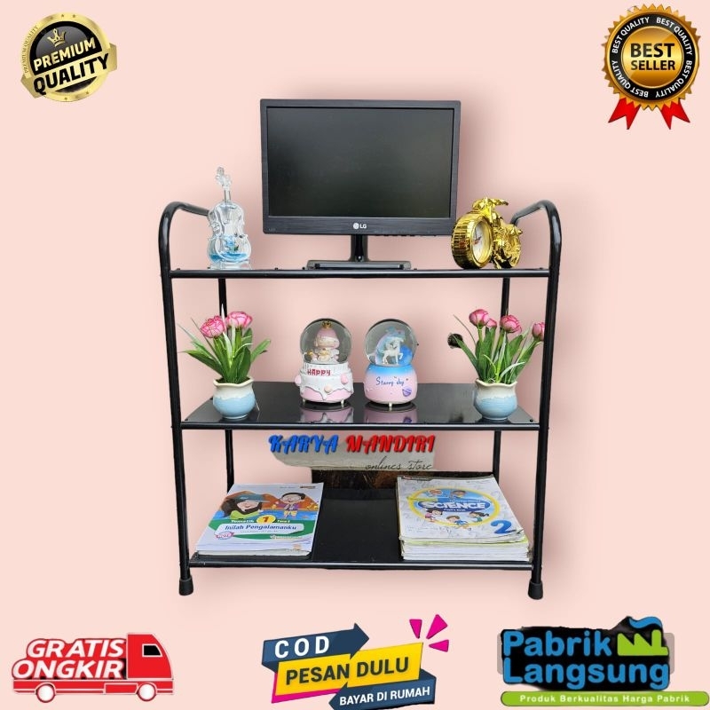 Rak Tv Besi minimalis / Rak Serbaguna Kokoh Dan Kuat hitam