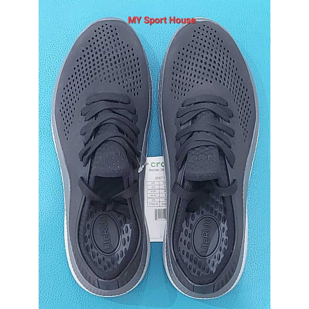 Sepatu Sneaker Pria CROCS Literide 360 Pacer Original - Black+Grey - Slip On