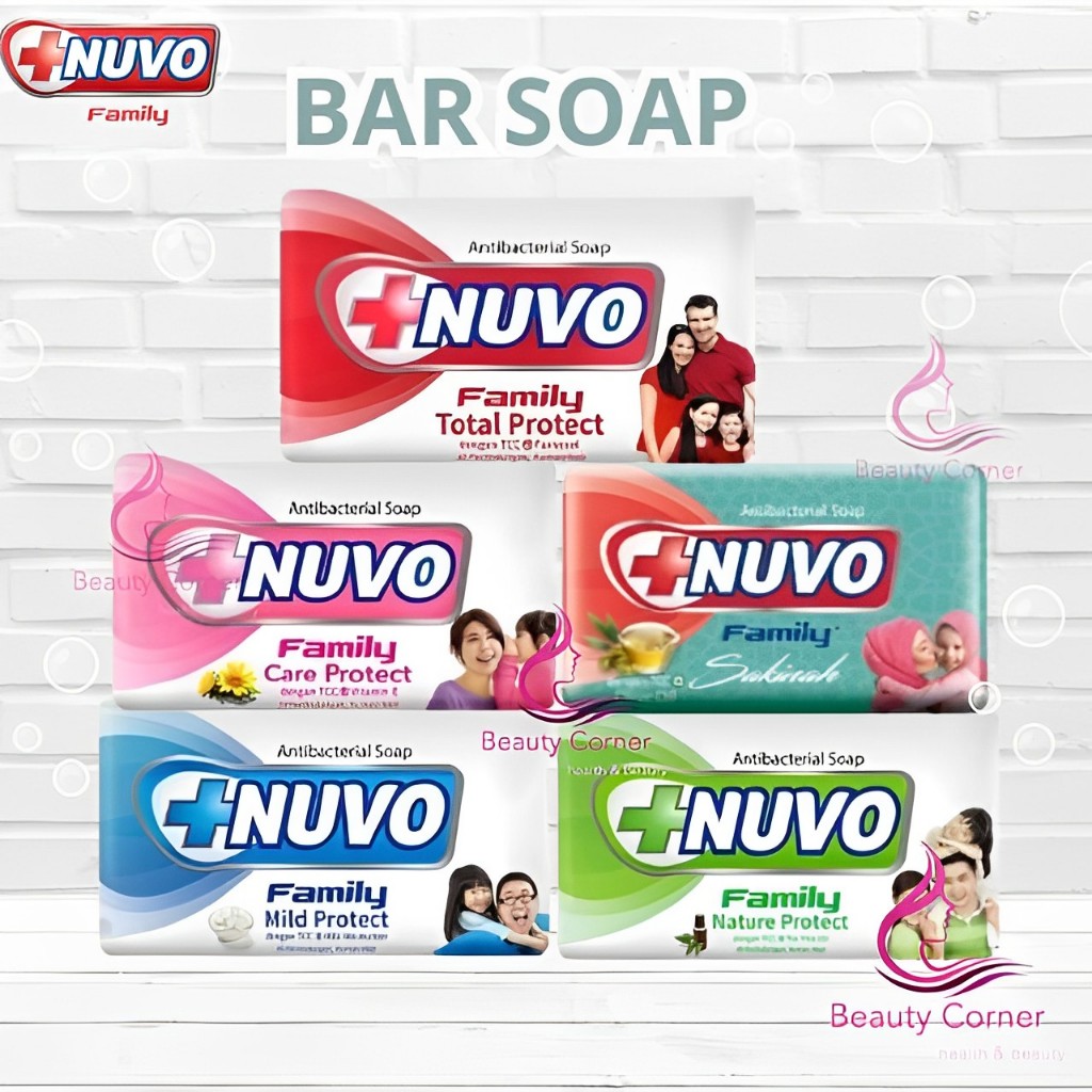 Nuvo Family Barsoap/Sabun Batang(Mild Protect/Care/Nature/ Total) - 72g
