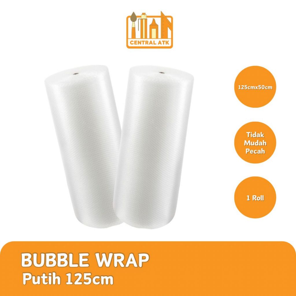 

BUBBLE WRAP LEBAR / UNTUK PACKING BARANG WARNA PUTIH UKURAN 1,25 M X50 M (1 ROLL)
