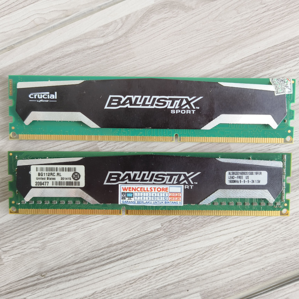 RAM GAMING CRUCIAL BALLISTIX 8GB KIT 2X4GB PC-12800/1600MHZ DDR3