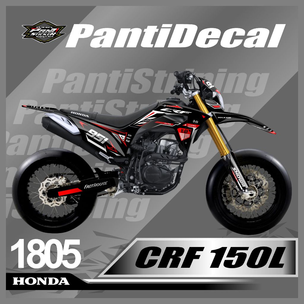 Premium Decal Crf Hitam / Decal Crf 150 L Full Body Super Glossy Bahan