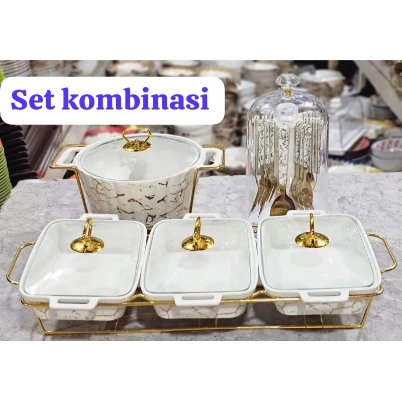 SET PRASMANAN MARBLE TRIPLE PUTIH