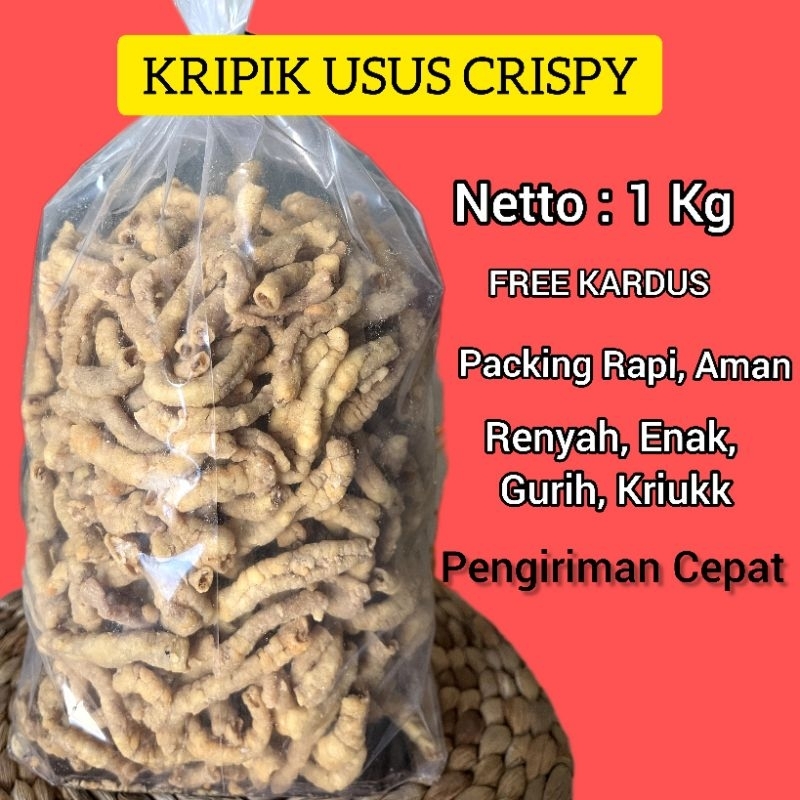 

KERIPIK USUS AYAM 1Kg RENYAH / free kardus