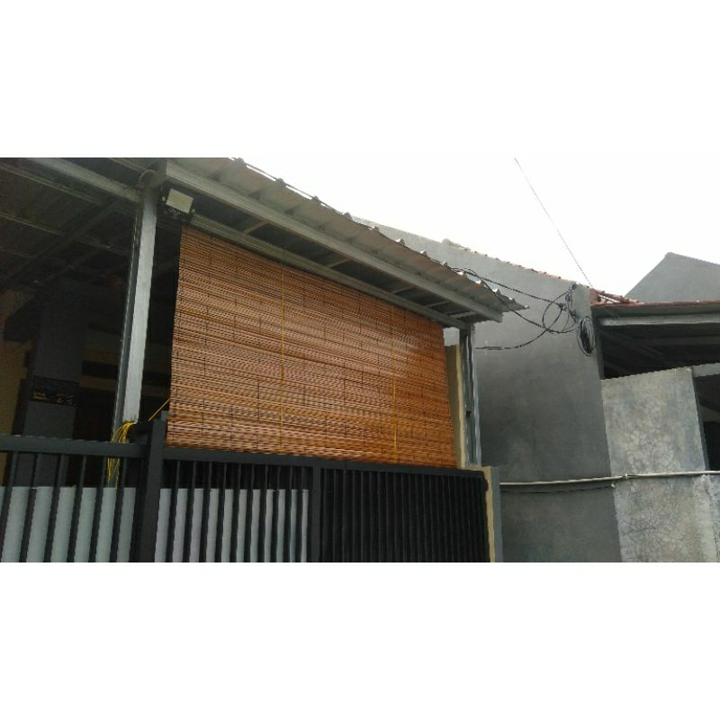 kerai/tirai bambu,sawit ukuran 3x3mp&2,5x2,5 full pliture+vernis