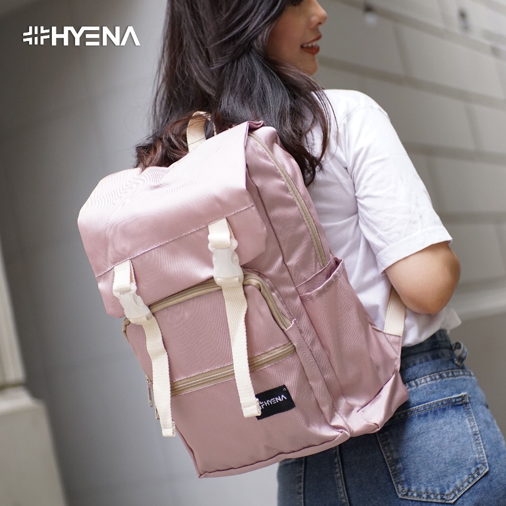 Hyena - Ransel Backpack Light Series Tas Kuliah Polos Tas Ransel Wanita Tas Sekolah SMP SMA (SM24)