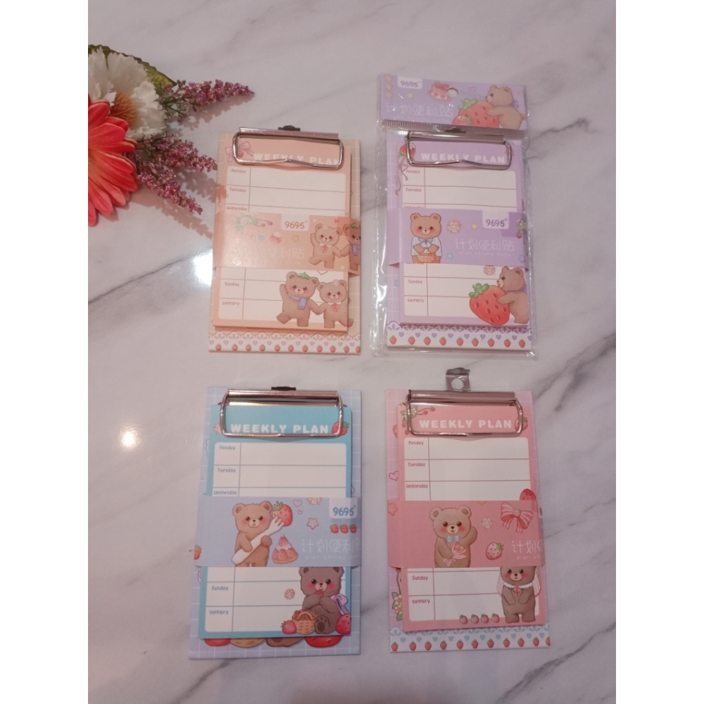 

Momo+clip weekiy planner 9695/ Notes Papan Klip Motif