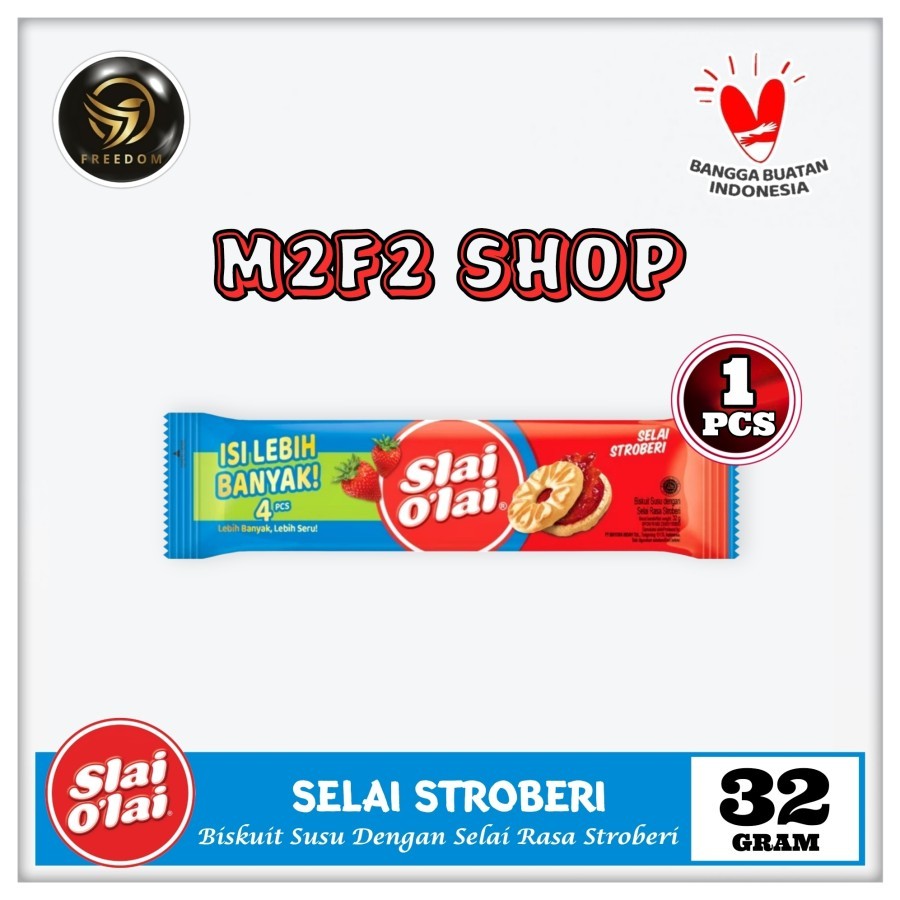 

Biskuit Slai Olai Strawberry | Selai Stroberi - 32 gr (Kemasan Satuan)