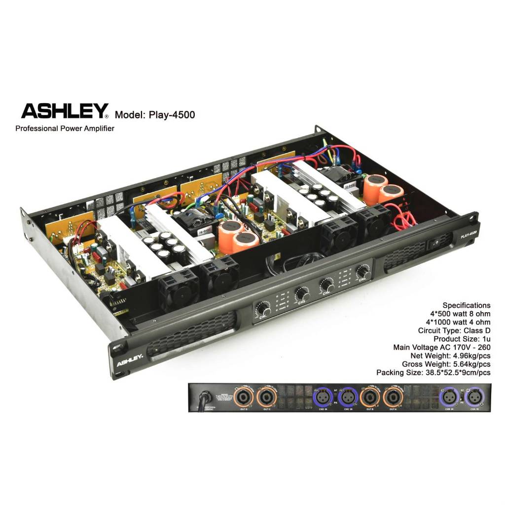 POWER AMPLIFIER ASHLEY PLAY 4500 PLAY4500 ORIGINAL