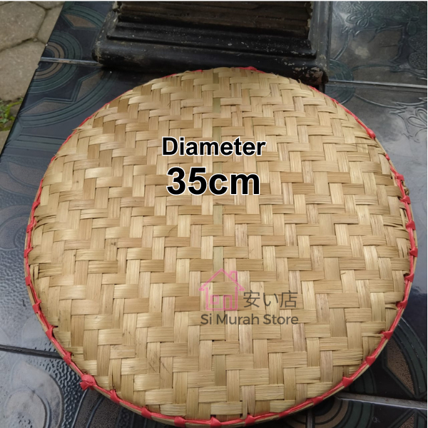 Tampah Bambu Mini 35cm / Tampah Kecil Piring Nampah Nyiru Bambu Murah / Cecempeh  Tempeh Bambu