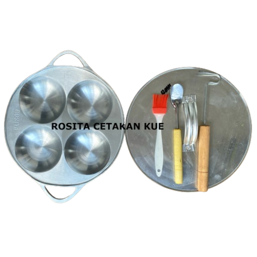 Rosita Cetakan Kue Serabi Kinca Solo Apem Selong Khamir Dorayaki 9.2cm 4 Lubang