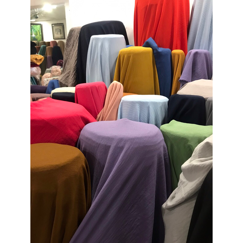 Kain CEY Airflow Crinkle Per 0,5m adalah Per 50cm/ Kain CEY Airflow Crinkle Premium Quality Bahan Cr