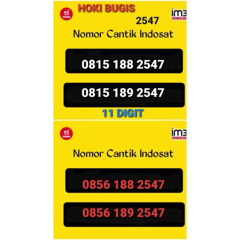 KARTU INDOSAT HOKI BUGIS 2547