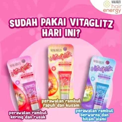 Makarizo Vitaglitz Hair Serum / Serum Rambut Tube 8ml
