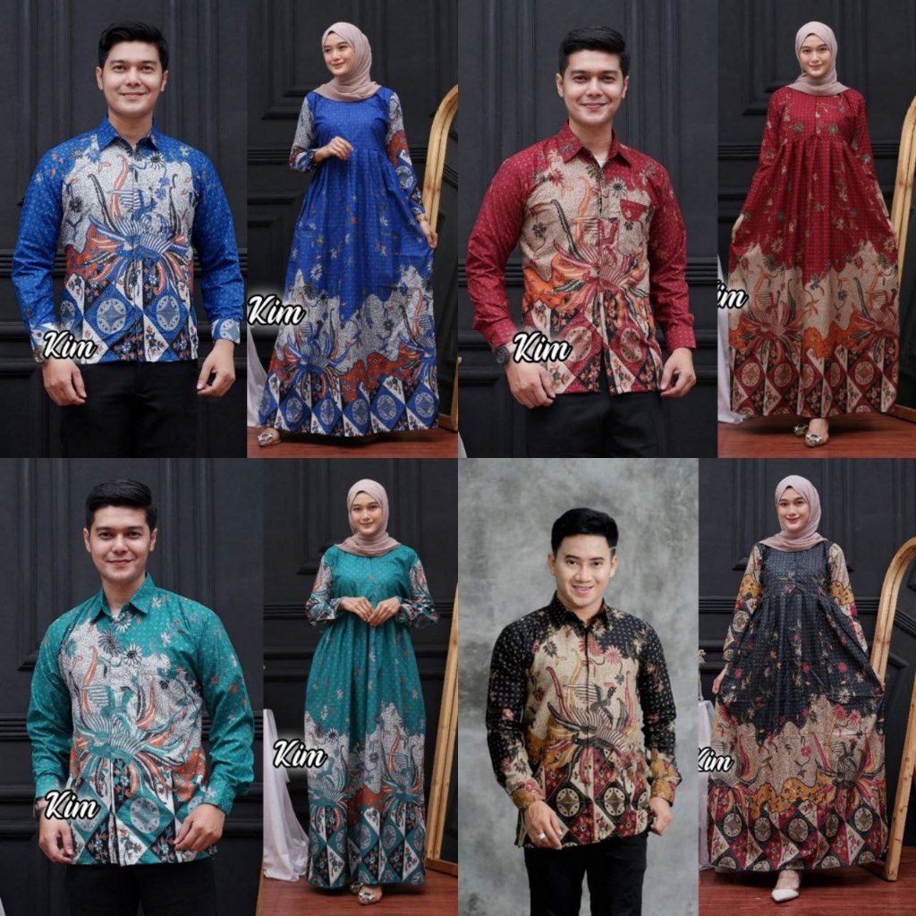 HARGA SEPASANG Gamis Batik Couple Pasangan - Baju Batik Couple Sarimbit Jumbo