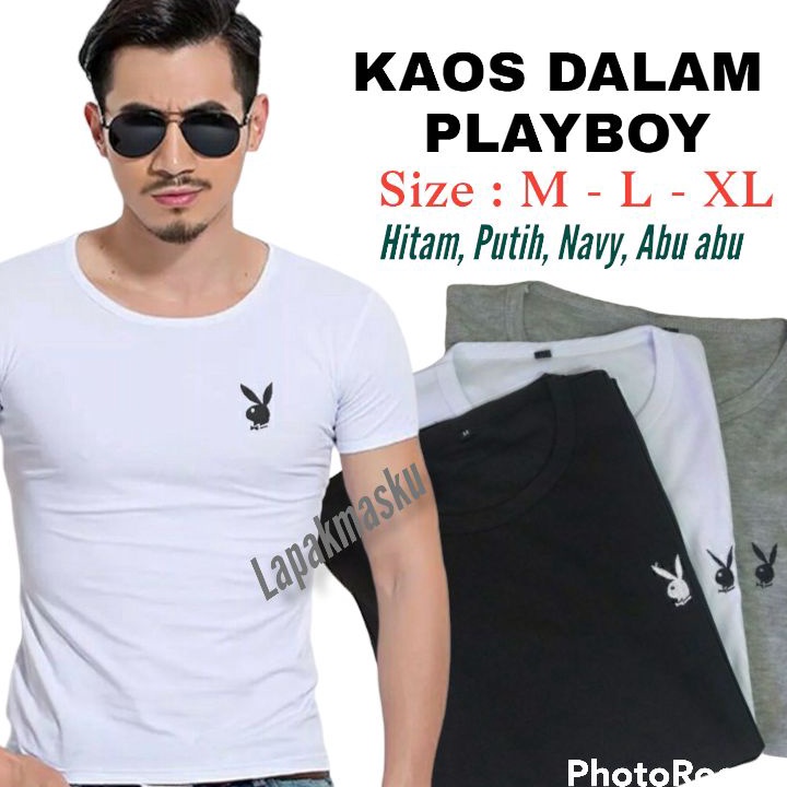 Terlaris dan Termurah Kaos Playboy Baju Kaos Dalam Polos Pria Play Boy  Kaos Dalam Pria Baju singlet