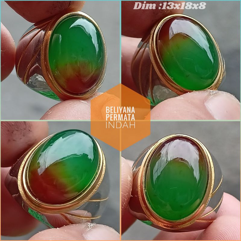 CINCIN BATU AKIK PANCAWARNA ENDONG ASLI BATU ALAM  HIGH QUALITY