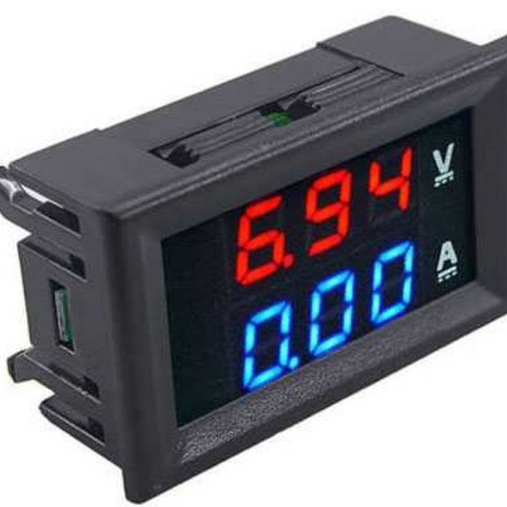 PROMO SALE Alat Pengukur Volt Dan Arus Amper Listrik 5V1V DC 1A  Voltmeter Ampere Meter LED Digital 