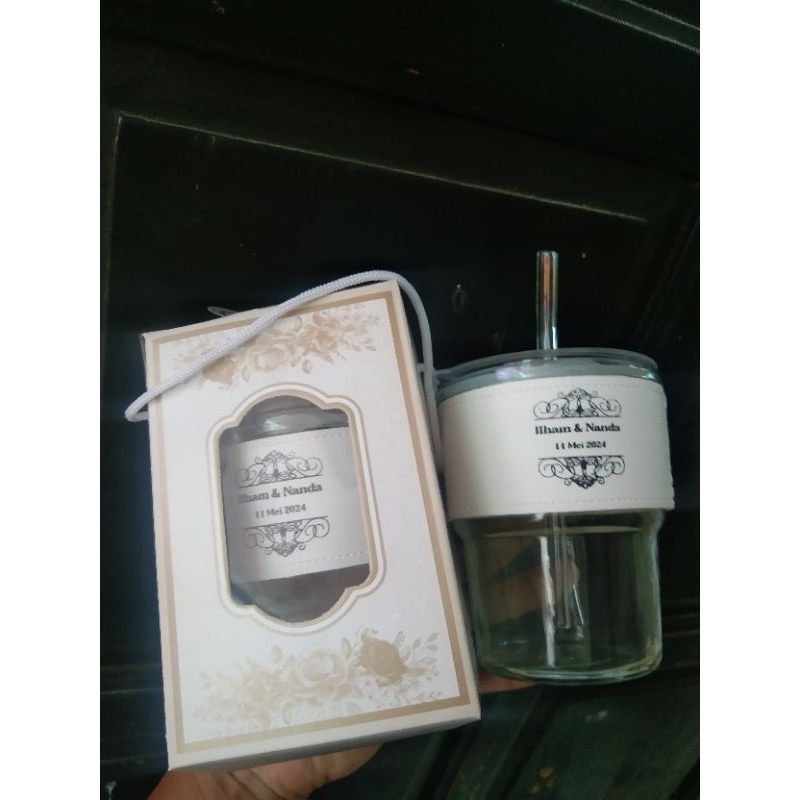SOUVENIR GELAS AESTHETIC/ GELAS GORGOUS/ GELAS SEDOTAN CETAK CUSTOM no