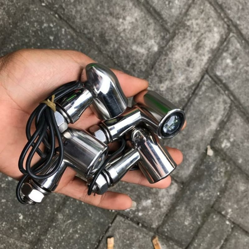 lampu sein palu led cb besi krom model stainless / sen kapsul mini palu led