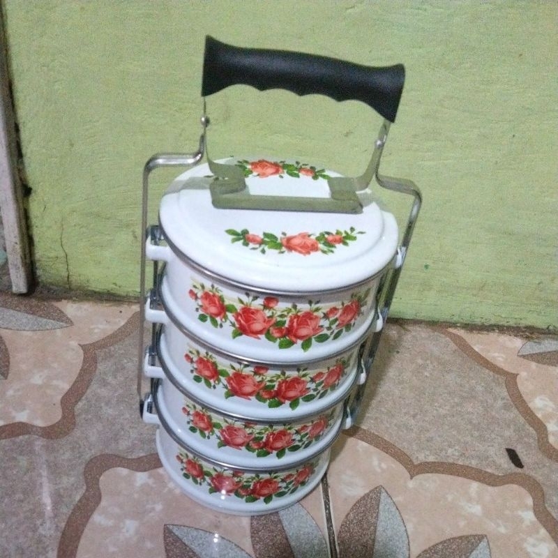 ratang ideal, rantang jadul, rantang tebal, rantang bagus, rantang enamel, rantang susun 4