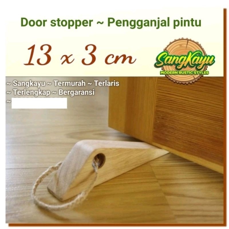 Door stopper solid kayu pengganjal pintu ganjalan pintu penahan pintu