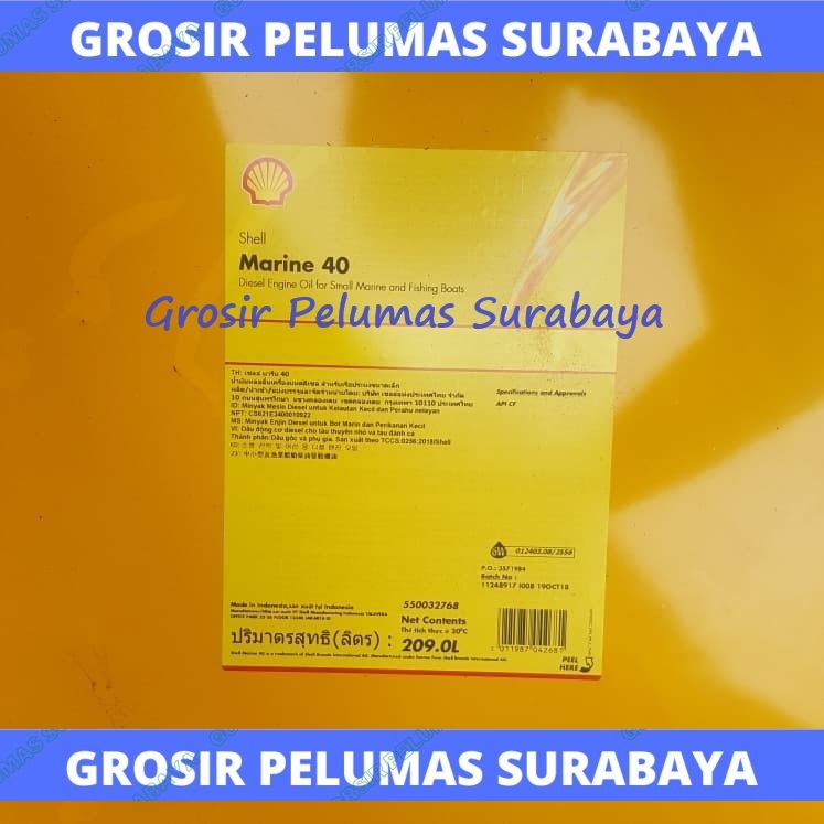 ORIGINAL Oli mesin Kapal SHELL Marine 40 diesel engine oil DRUM ASLI