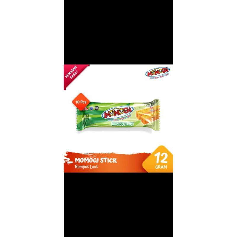 

Momogi Stick Snack Makanan Ringan 12-gr-Rumput Laut (1Box @ 10pcs)