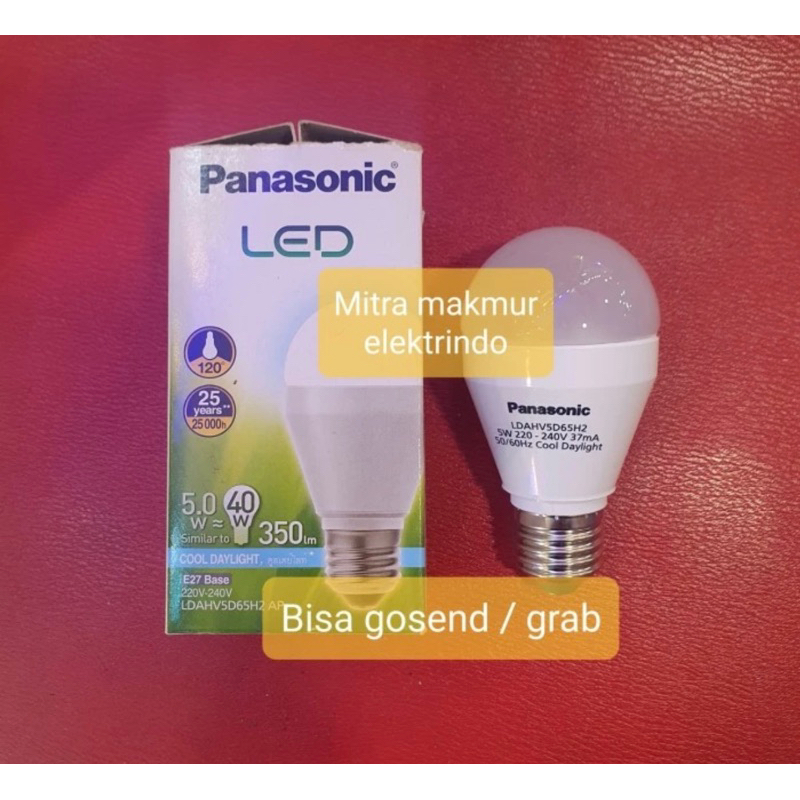 lampu led panasonic 5w putih / lampu bulb led panasonic 5watt putih