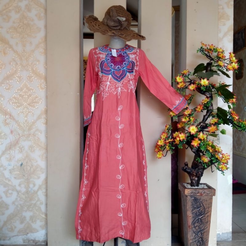 Gamis remaja pink guava