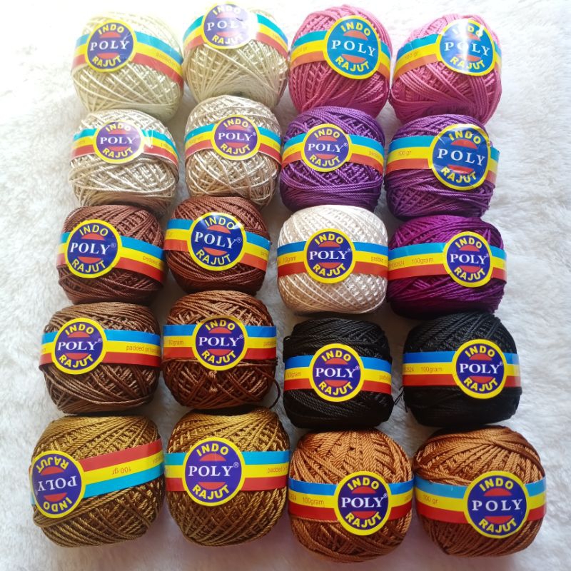 Benang Rajut Polyester Poly Indo Kilap 100g