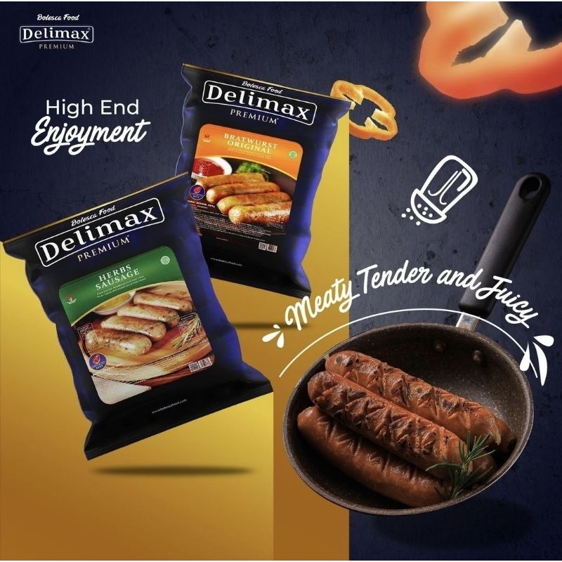 

delimax premium sosis bratwurst original / herb sausages