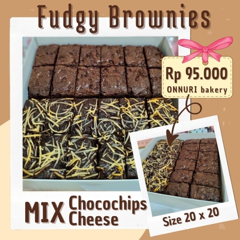 

FUDGY BROWNIES MIX CHOCOCHIPS-CHEESE 20X20