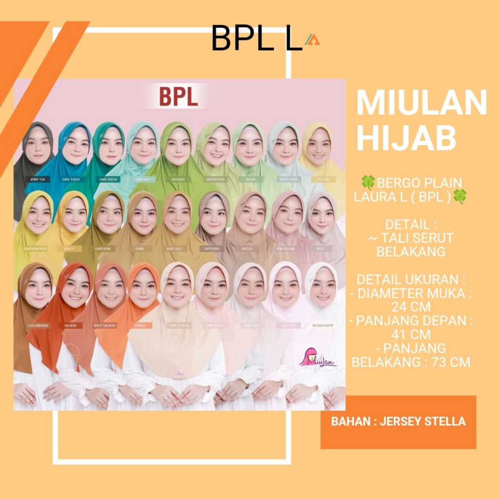 BEST SELLER BPL L MIULAN- BERGO PLAIN LAURA DEWASA MIULAN