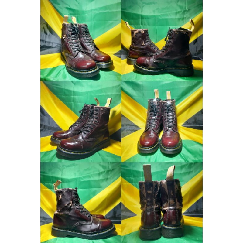 dr martens vegan red cherry