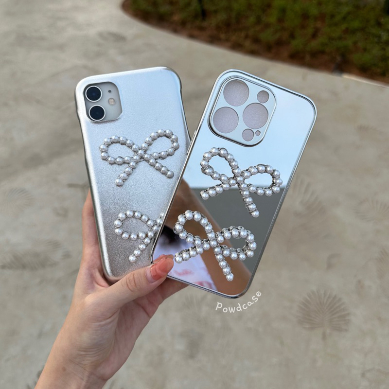 [READY] Pearly Bow Case Iphone 11-15pro max | POWDCASE