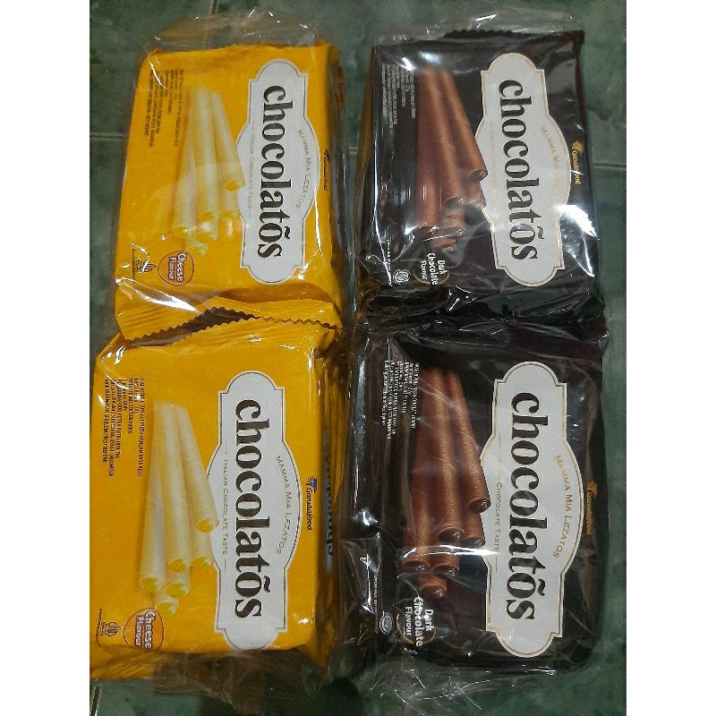 

(10 PCS) CHOCOLATOS WAFER ROLL RASA KEJU 24 GRAM DAN COKLAT 27 GRAM