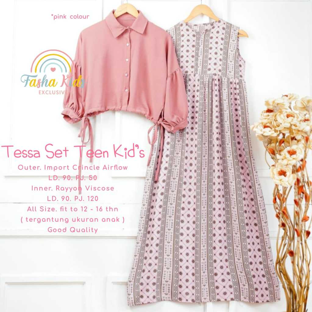 READY STOK (( SETCEL KULOT CARGO ANAK MOTIF IMUT )) PUTRI SET KIDS BY AMELIAKIDS // FLORIS EDEN BLAN