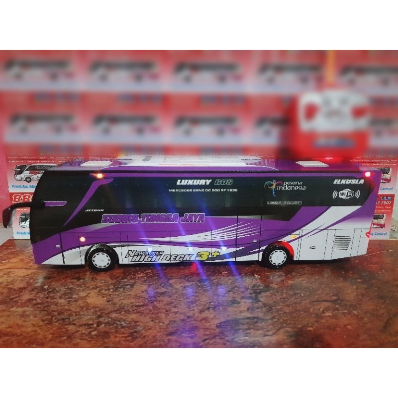 Miniatur bus RC STJ VARESH ( Remot Control ) DETIL RAPIH FULL TELOLET FULL STROBO FULL LED