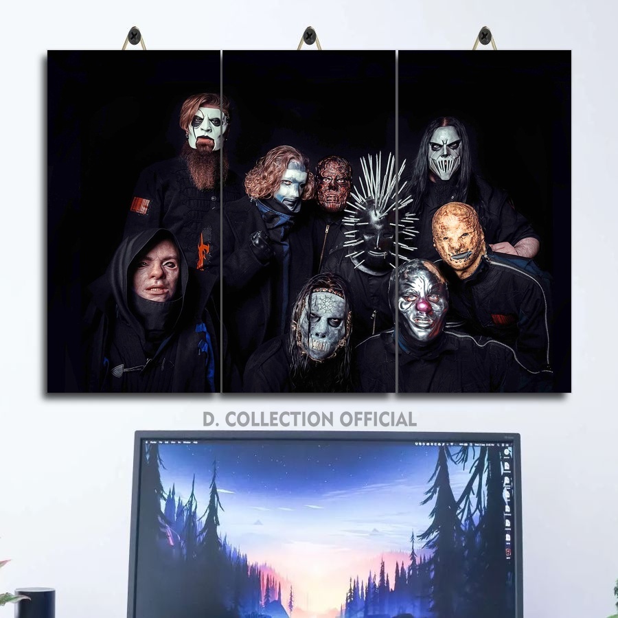 Hiasan Kamar Gaming Metal Band Slipknot 45X30 Multipanel / Dekorasi Kamar Cowok Drummer Slipknot / P